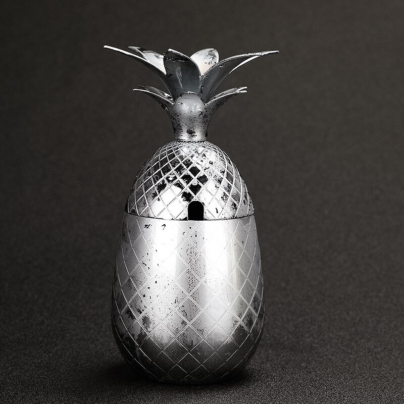 304 Rvs Ananas Glas Cocktail Glas Creatieve Mixologie Speciaal Glas Metaal Glas Herbruikbare Stro