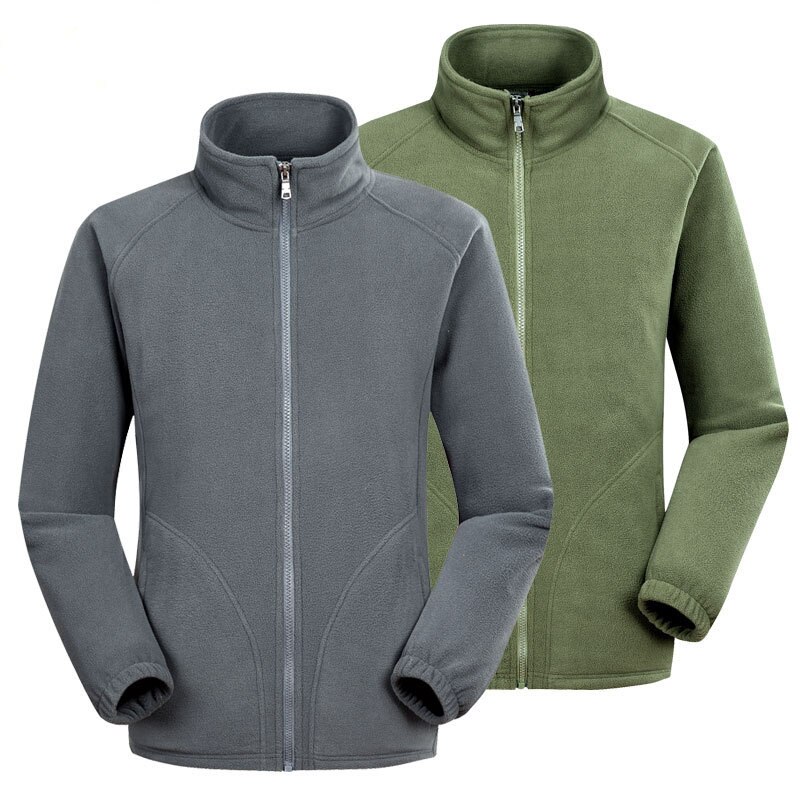 Miesten polar fleece talvitakki tuulenpitävä harjoitus juoksu vetoketju jakki lämmin jalusta kaulus suuret taskut ulkoilu takit