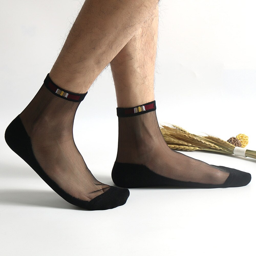 NewMen Socken Ultra-Dünne Glas Silk Kurzen Unsichtbare Transparente Socken Männer Baumwolle Crew Männlichen Baumwolle Anti Skid Atmungsaktive socken