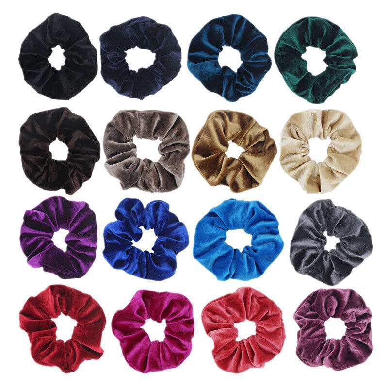 1pc sólido senhora veludo cabelo scrunchies anel feminino meninas elástico cabelo bandas de borracha acessórios para mulher rabo de cavalo titular