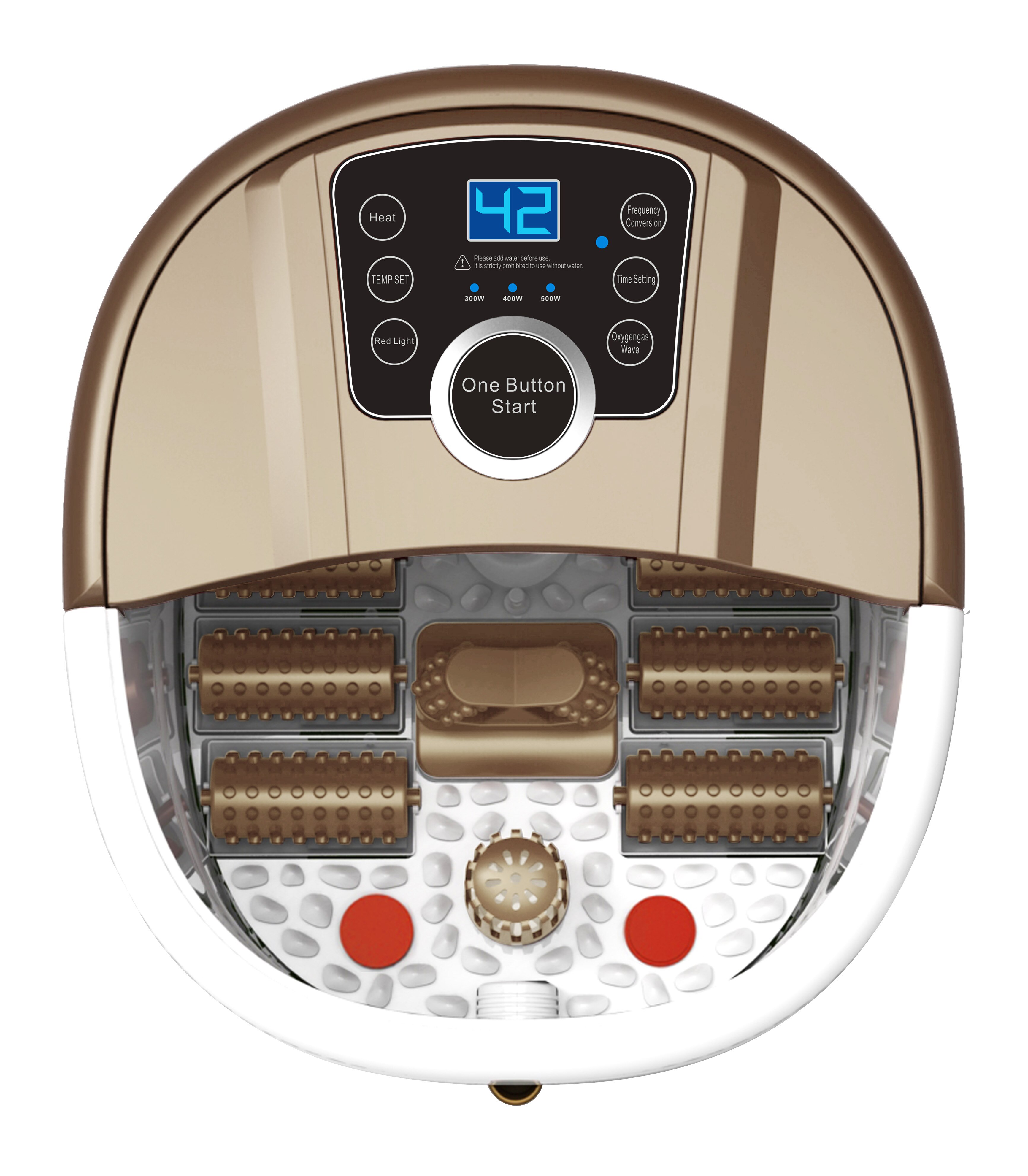 Temperatuurinstelling trillingen touch-bedienpaneel bubbelvoet spa massager met bubbelfunctie