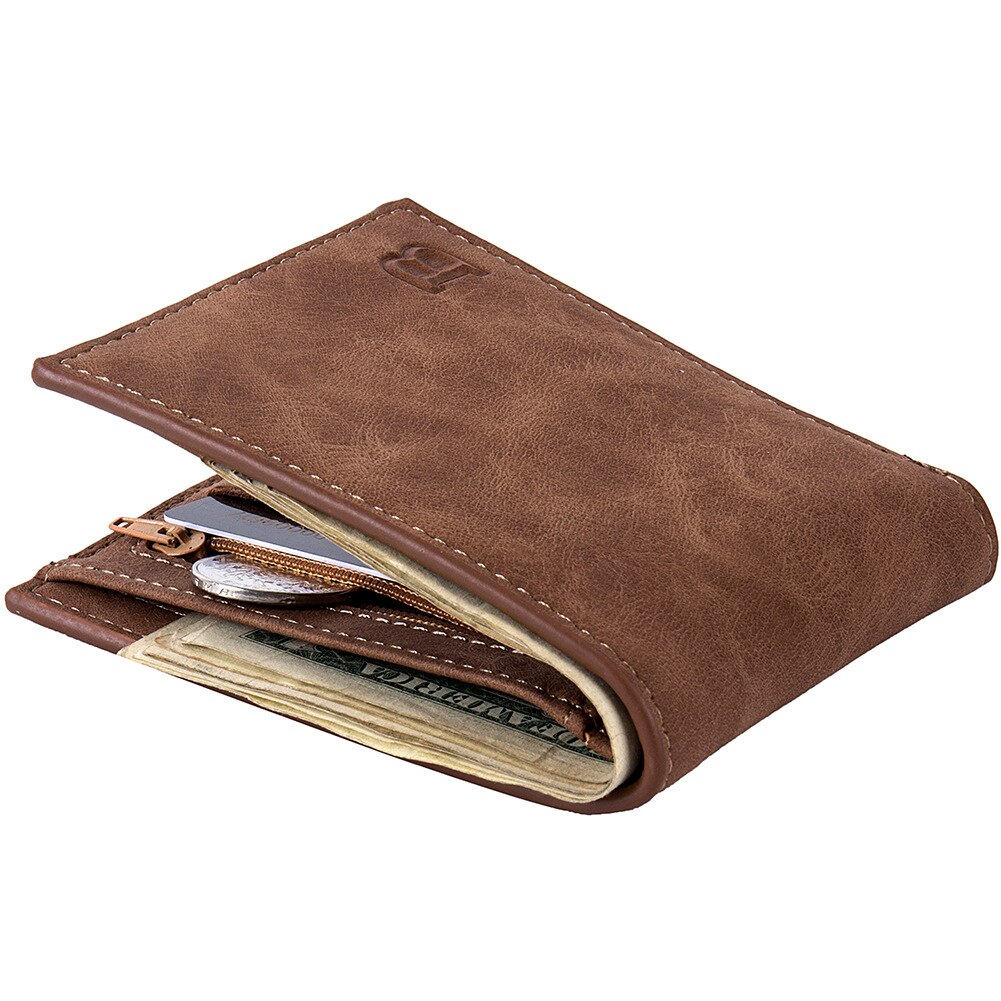 Bolsa de moedas carteira de couro carteira de couro carteira de couro de couro de couro de luxo: Coffee