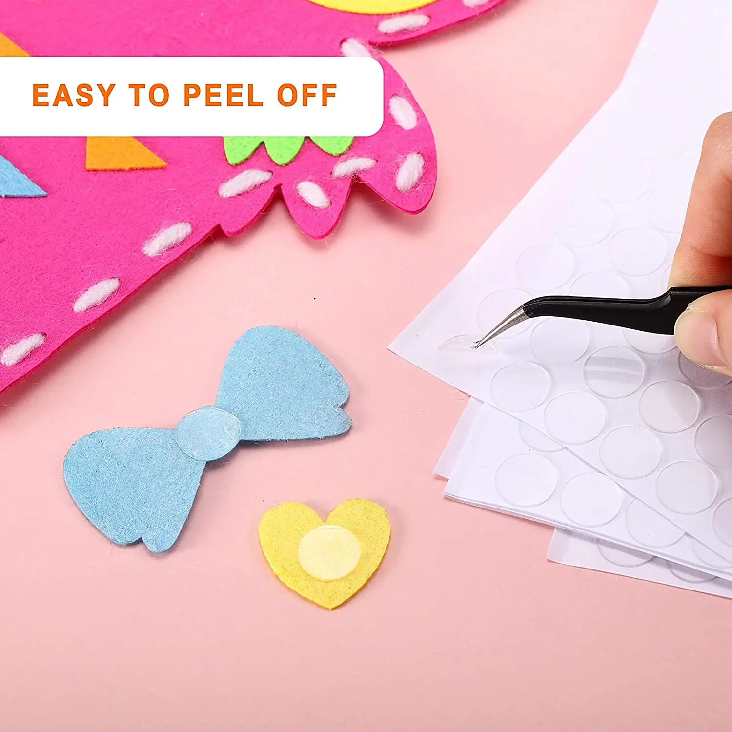 100 pz 1/0.5 cm Adesivo Nastro Biadesivo Adesivi Rimovibili Rotondi Appiccicosi Tack Nessuna Traccia Piccoli Adesivi per la Decorazione del Festival