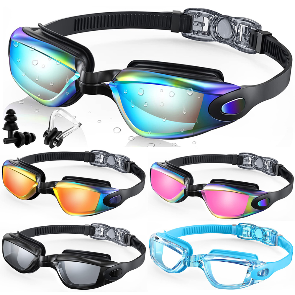Schwimmbrille, professionelle wasserdichte Schwimmbrille, Antibeschlag, 100 % UV-Schutz, kein Auslaufen, für Erwachsene, Männer, Frauen, Jugendliche