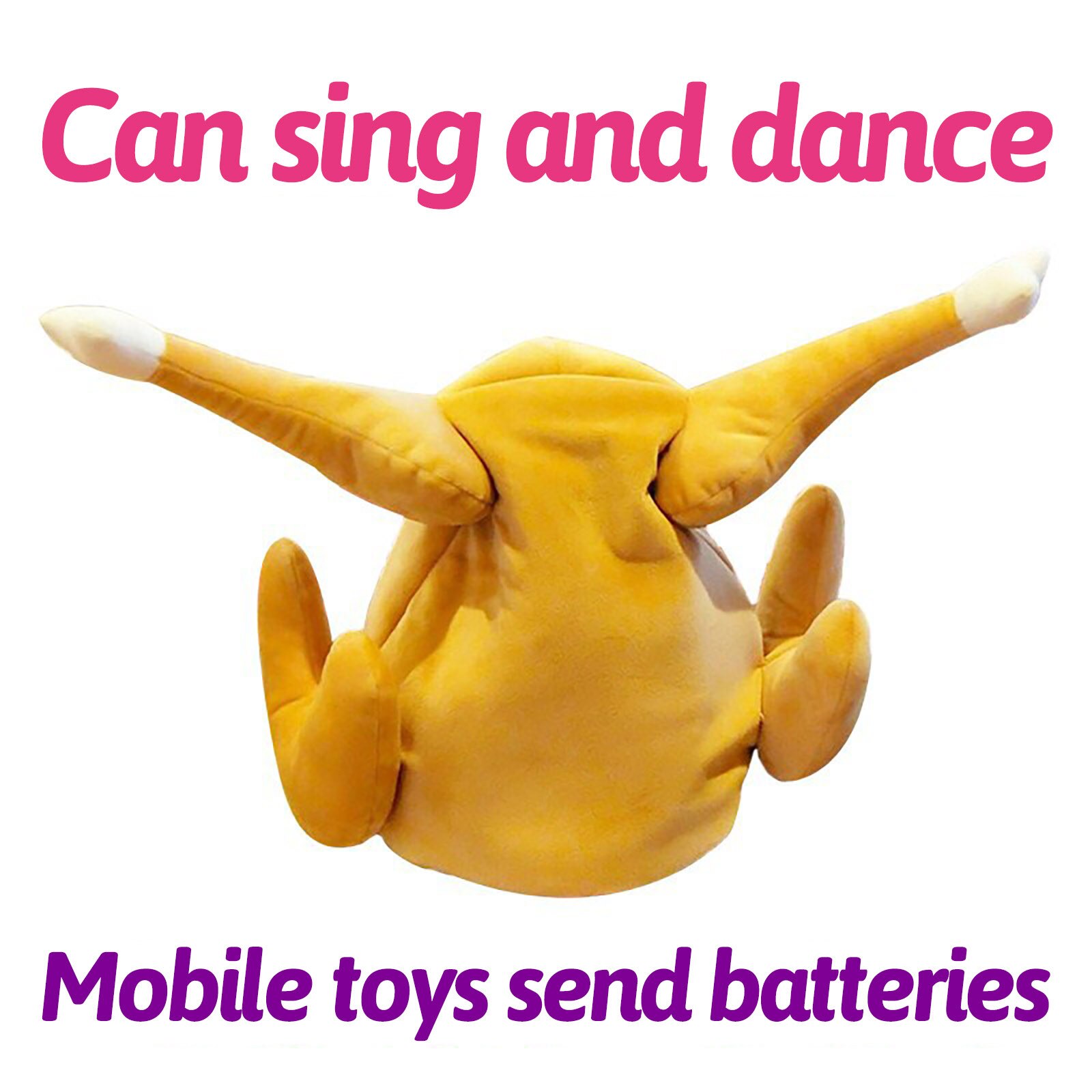 Funny Chicken Hats For Party Can Sing And Dance Chicken Thigh Hat Novelty Moving Ear Hat Funny Hat sombrero de muslo de pollo