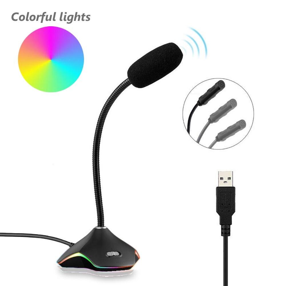 3.5Mm/Usb Rgb Licht 360 ° Verstelbare Desktop Condensator Microfoon Opname Microfoon Voor Pc Laptop Pro Gaming Live desktop Microfoons