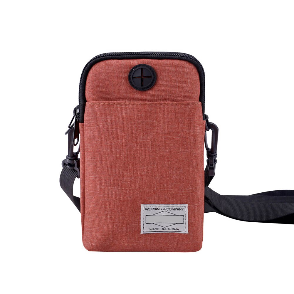 Bolso multifuncional impermeable para teléfono, Mini bolsas cruzadas con orificio para auriculares, C66: Rojo