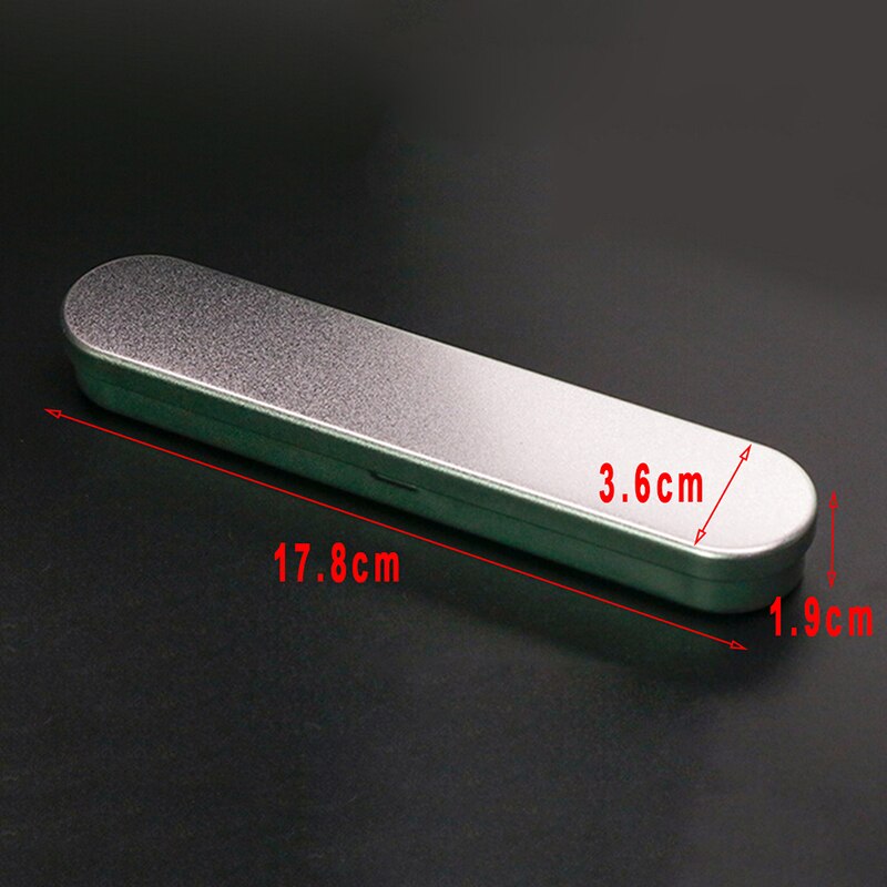 1pc sølv penn boks metall rektangel hester munn tinn boks fontene blyant tilfelle 17.8*3.6*1.9cm