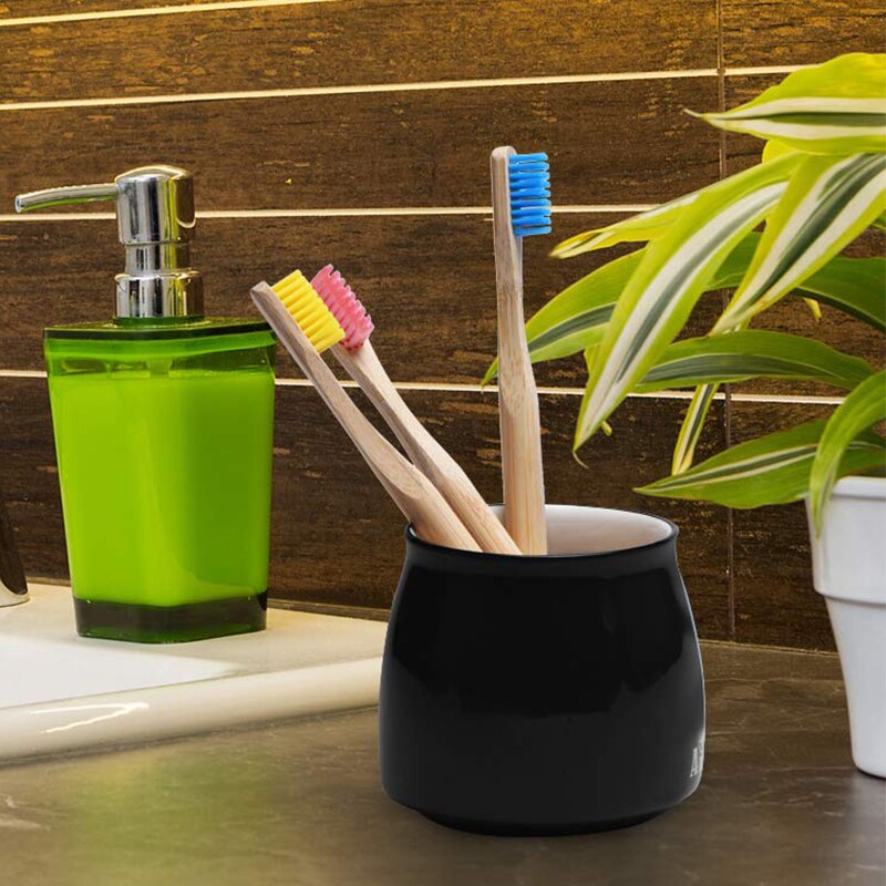 8 natural bamboo toothbrushes, adult and child combination, round bristles with soft bristles, each box is easy to carry