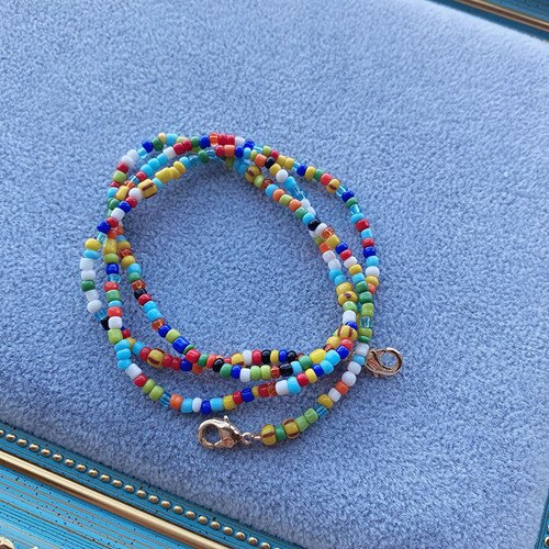 Cadena de perlas simulada para mascarilla de mujer, cadena de cuentas con cadenas para gafas de sol: C3