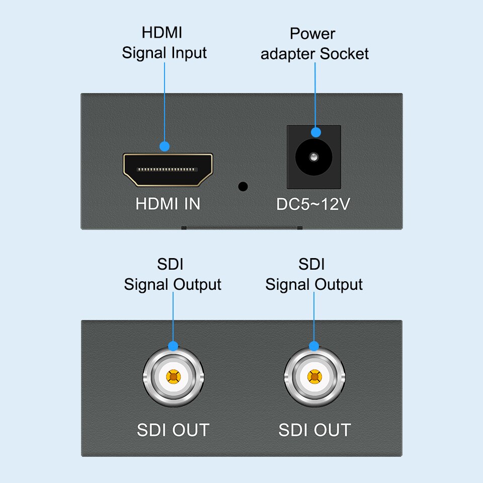 1080P HDMI to SDI Adapter Converter 2 SDI Video Audio HD-SDI/3G-SDI Adapter BNC Converter for SDI Monitor HDTV TV
