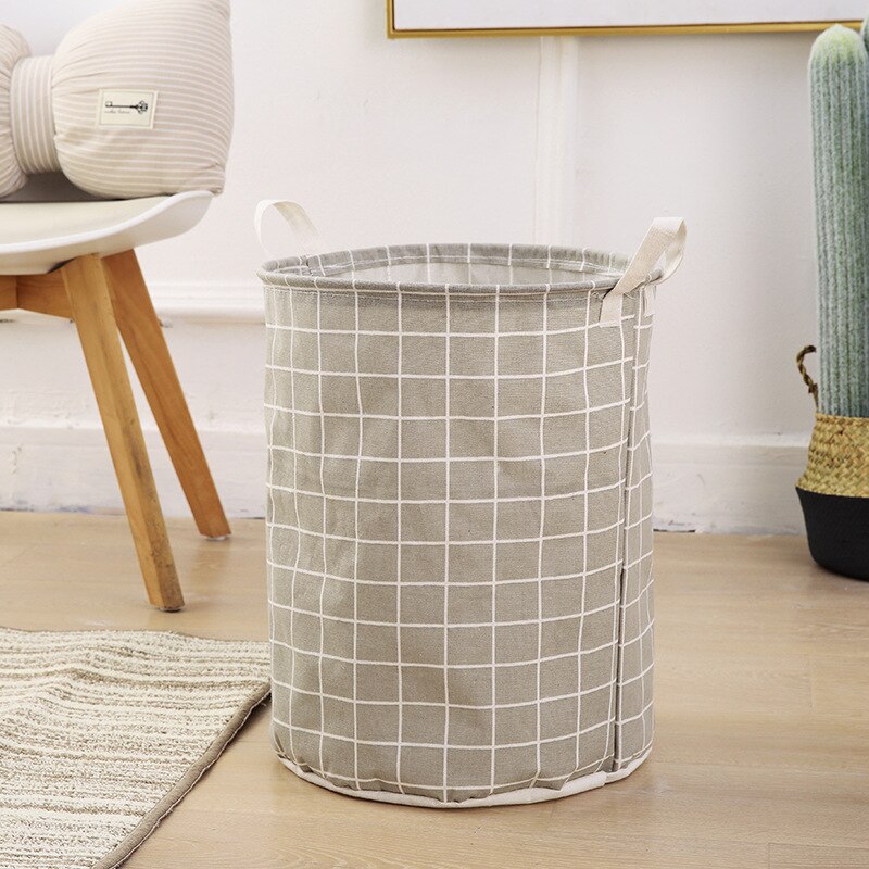 Toy storage bag household dirty clothes hamper dirty clothes hamper foldable dirty clothes storage basket storage bucket: Grey square