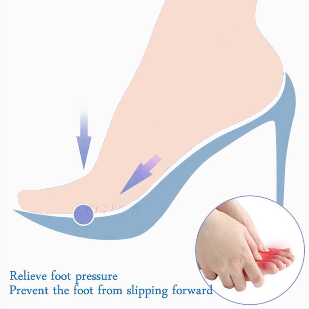 Shoe Anti Slip Silicone Sticker Lady Women Non Slip Insole Forefoot Cushion Inserts