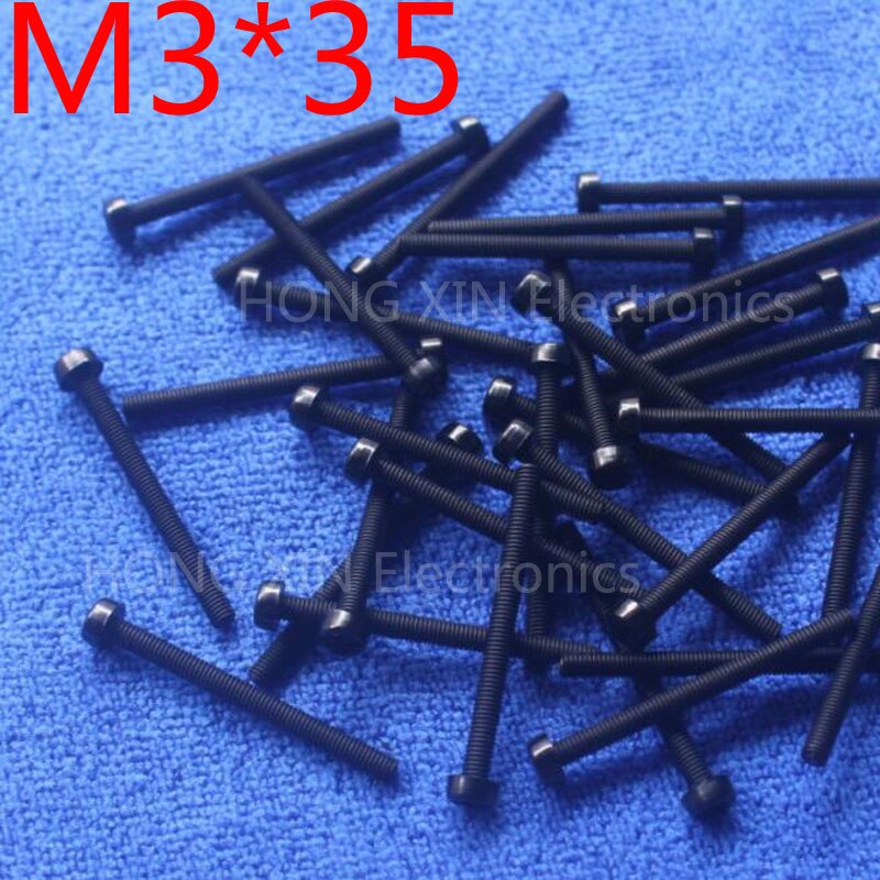 M3*35 35mm 1 pcs black Round Head nylon Screw plastic screw Insulation Screw brand RoHS compliant PC/board DIY hobby etc