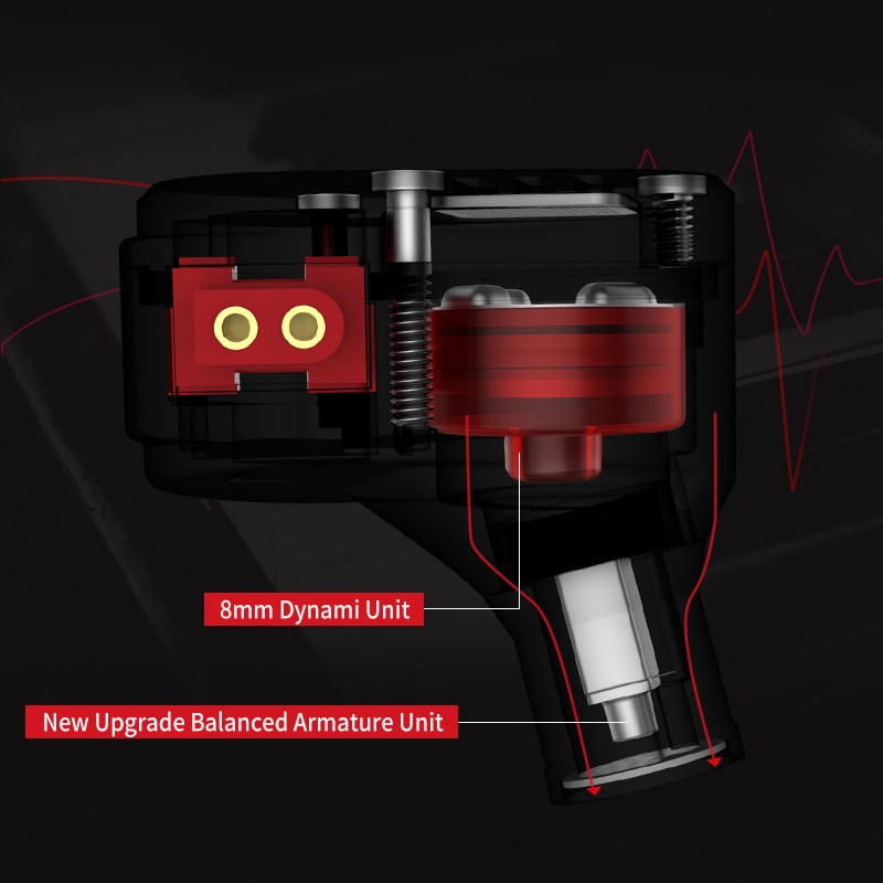 KZ ZSA-Armadura de auriculares intrauditivos de metal, híbrido, monitores deportivos, HiFi y bajos, con cancelación de ruido