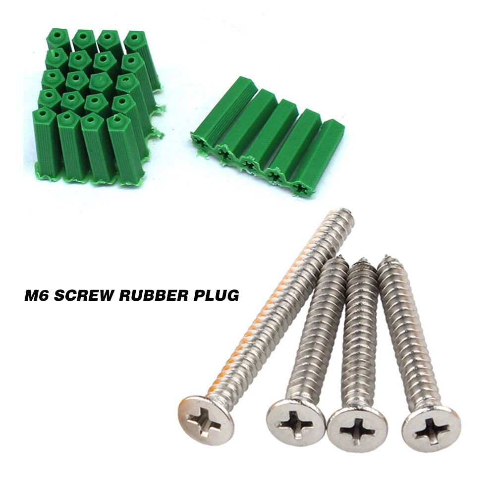 100pcs Plastic expansion pipe green wall plug rubber anchor plug self tapping screw expansion tube