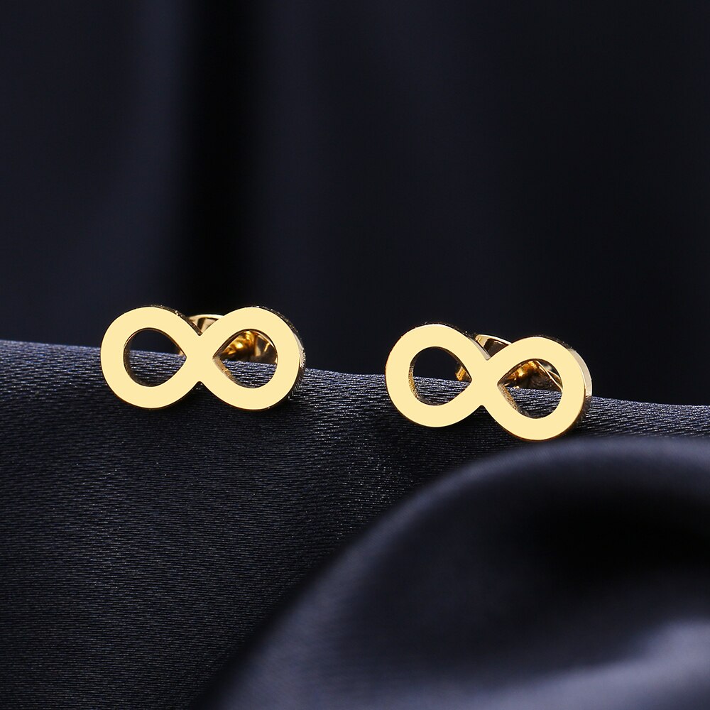 Rvs Oorbellen Infinity Teken Nummer &quot;8&quot; Stud Oorbellen Klassieke Eenvoudige Oorbellen Voor Vrouwen Sieraden Bruiloft