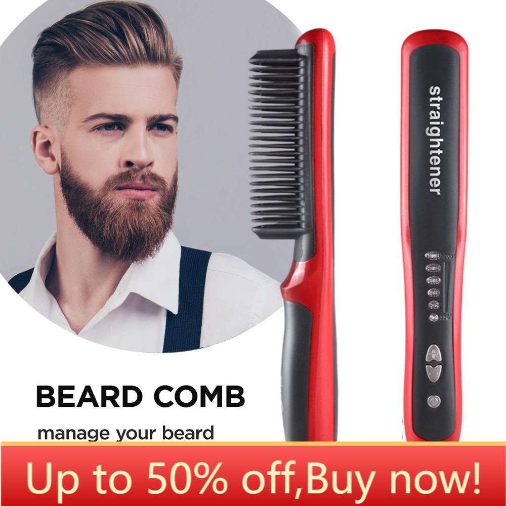 Beard Straightener Multifunctional Electric Hair Comb Brush Beard Straightener Hair Straighten Beard Comb Quick Hair Style Tool