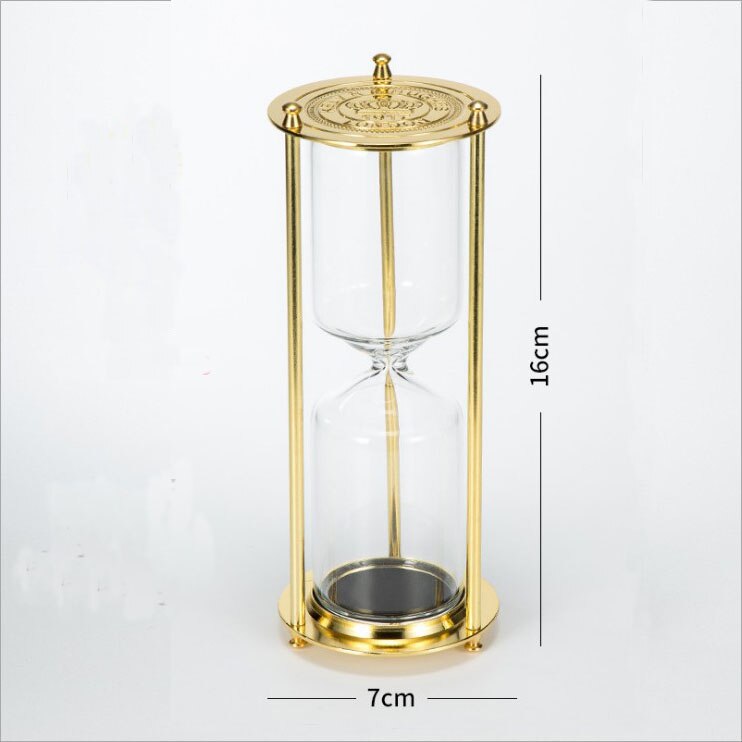 Europese Metalen Zandloper Home Keuken Zand Klok Glas Decoratieve Zand Zandloper Zand Timer Voor Desktop Decoratie: Gold 16cm