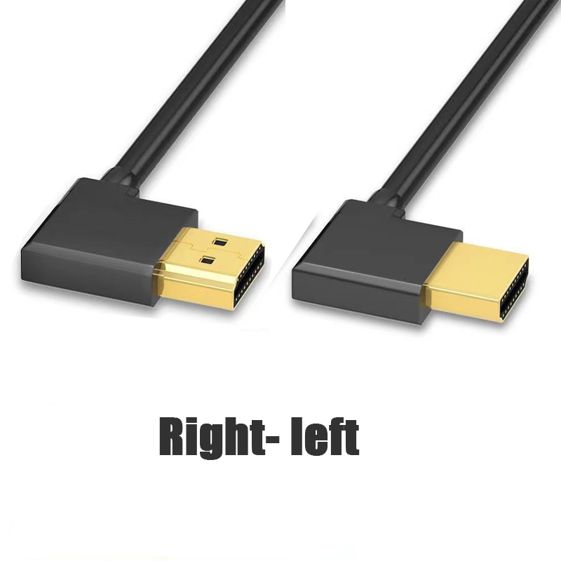 4K Elbow HDMI-compatible Extension Cable 90 Degree Down Angle Male to Female For HDMI 2.1 Cable 3D 60Hz Video HDR for TV Monitor: Brown / 1m