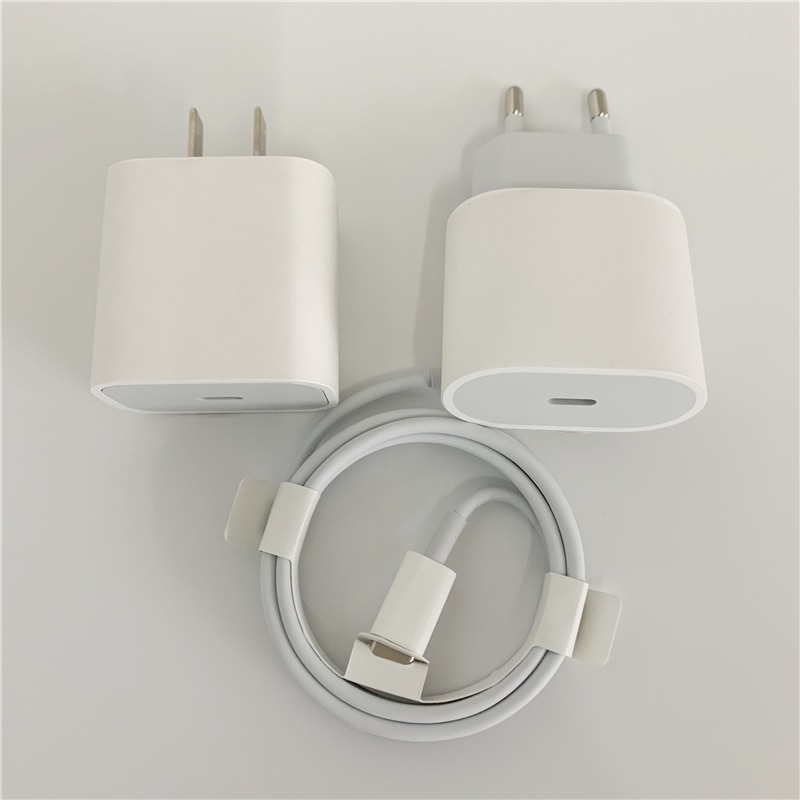 10 pçs/lote original de alta qualidade 18w carregamento rápido pd carregador 18 pd cabo carregamento usb c ue eua adaptador energia viagem