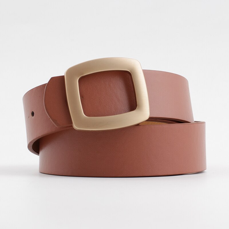 Vrouwen Wit Zwart Bruin Rood Dunne Lederen Riem Vrouwelijke Riem Pin Gesp Taille Riemen Voor Vrouwen dames Broek: CAMEL