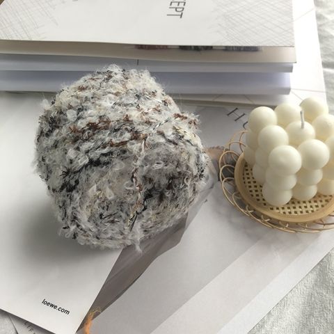 Feder Schleife Faden handgewebtes Garn DIY Häkelnadel Handstricken Kreis Garn DIY Pullover Jacke Wolle Schal Hut Wolle gestrickt: Elfenbein