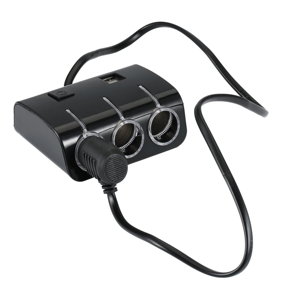 Car Cigarette Lighter Plug Power Adapter Output 120W 5V Dual USB Port 3 Way Car Cigarette Lighter Socket Splitter Charger 12V