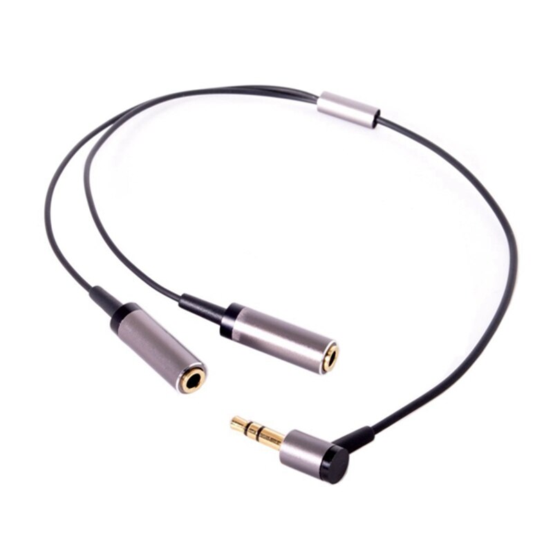 Cable 1 in 2 out 3,5mm stereo elbow male to female headphone audio cable splitter 3,5mm double adapter audio