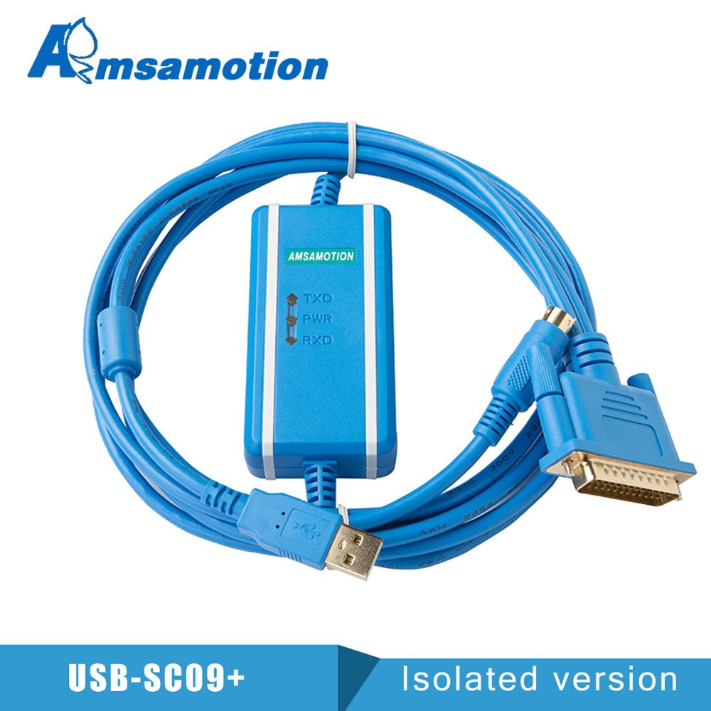 USB-SC09 Suitable for Mitsubishi FX/A FX1N 2N 1S 3U Series PLC Programming Cable SC-09 Data: Isolation Type