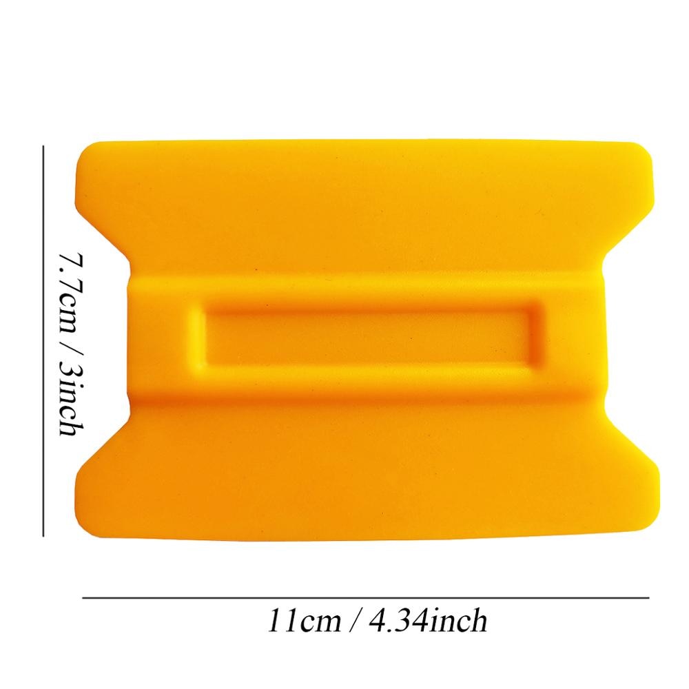 Yellow Square Window Squeegee Plastic Scraper For Car Wrapping A41