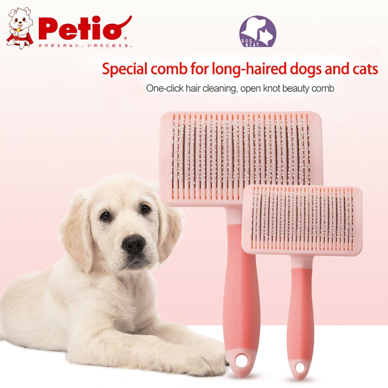 Petio Een Klik Zelfreinigende Kam Katten En Honden Open Knoop Grooming Kam Massage Kam Te Verwijderen Drijvende haar