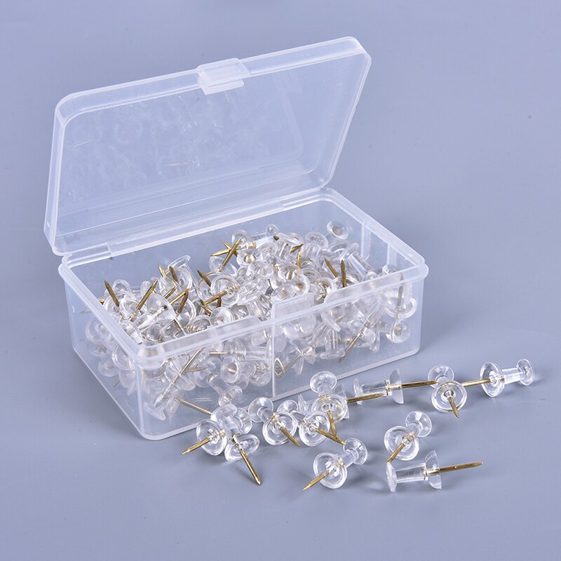 80/100pcs/box Acrylic Metal Map Tacks Push Pins Acrylic Head with Steel