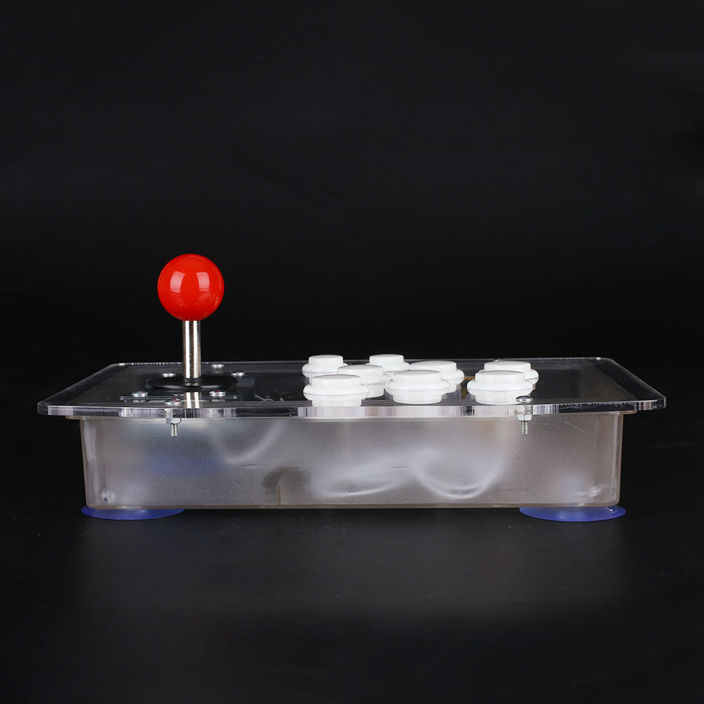 Gennemsigtig klar akryl arkade joystick usb kablet computer gaming joystick 8 retningsknapper
