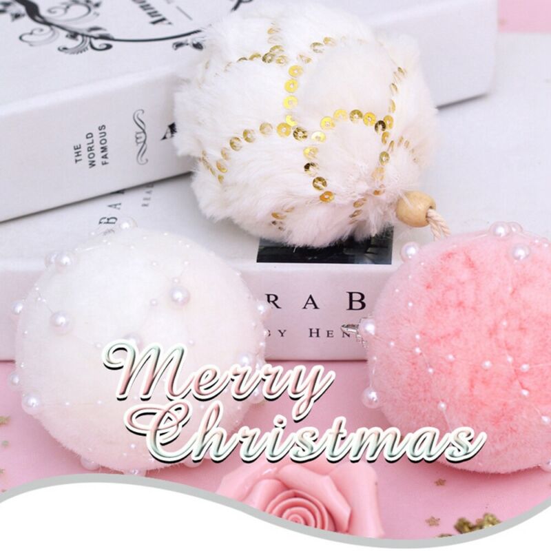 1pc jule plysj perle skum ball juletre ornament hengende kule ball anheng juletre dekorasjoner til hjemmet