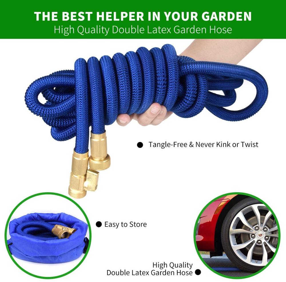 25Ft-100Ft Garden Hose Flexible Magic Telescopic Hose High Pressure Mangueras Para Jardin With Spray Gun Outdoor Garden Watering