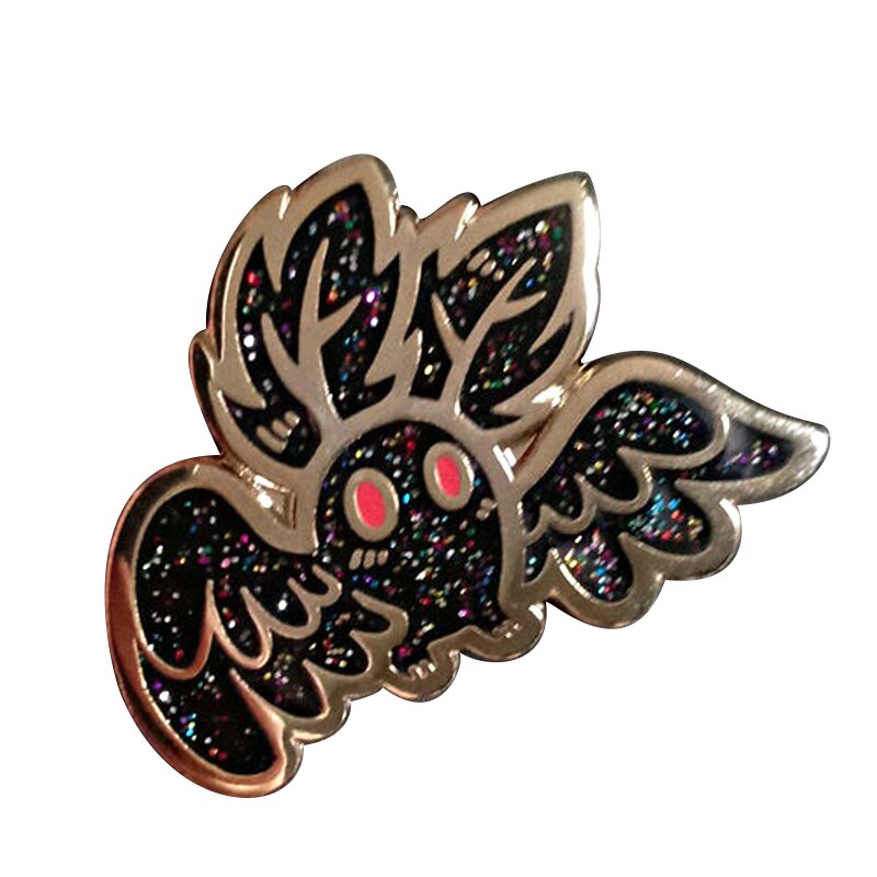 Broche da traça do bastão do pino do esmalte do emblema de mothman: 01