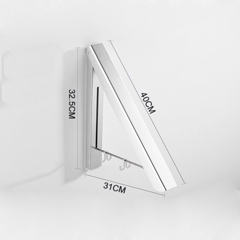 Useful Space Aluminum Wall Hanger Retractable Indoor Clothes Hanger Magic Foldable Drying Rack Waterproof Clothes Towel Rack: Style 1