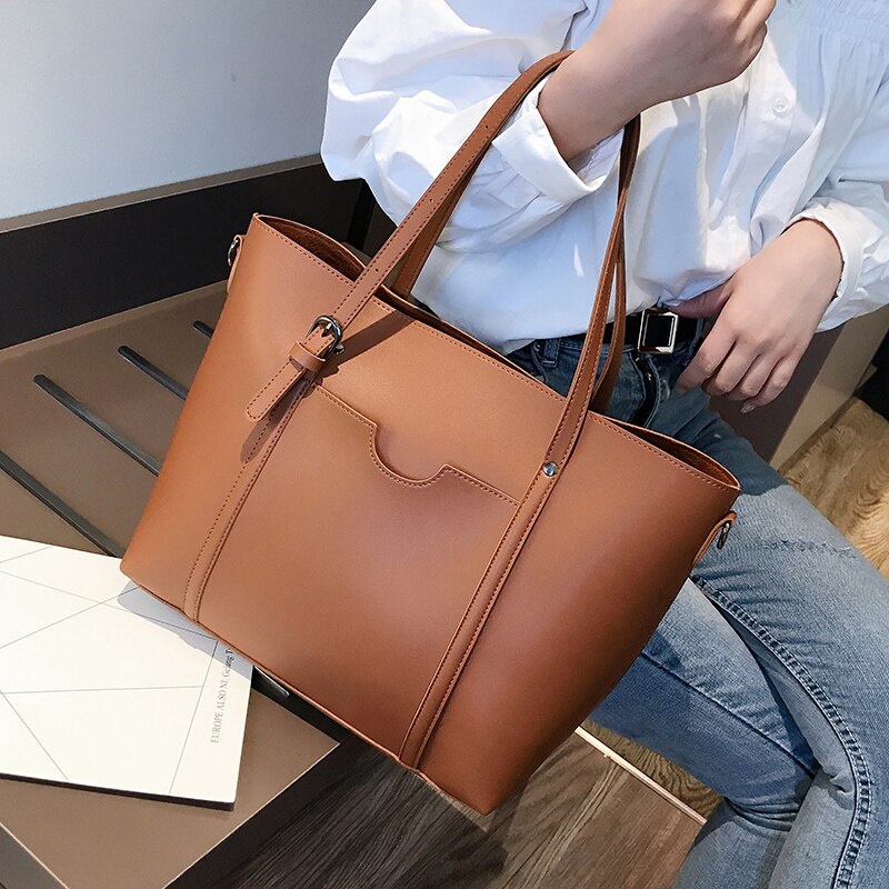 Store kvinder håndtaske læder kvinder skuldertasker kvinder messenger tasker damer afslappet tote tasker cross body taske kvinde