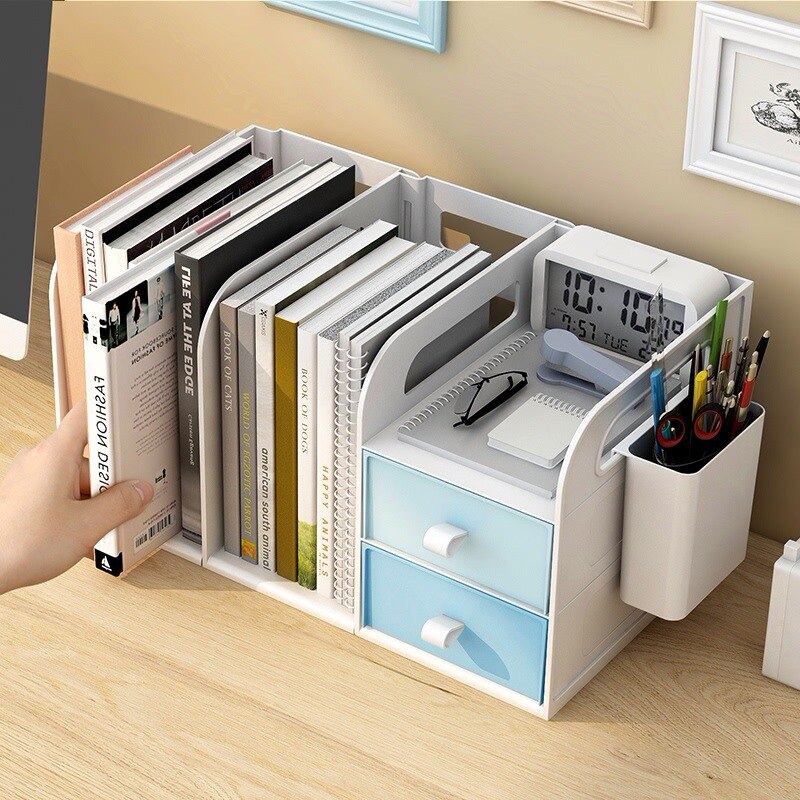 Bookshelf Folder Storage Box on The Desk Simple File Rack Pen Holder Book Stand Office Organize Desktop Rack Desk Organizer HCKG