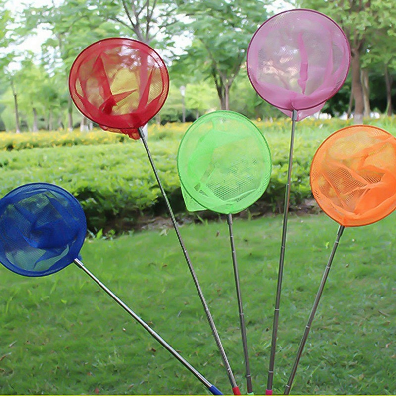 1PC Fishing Net Rainbow Telescopic Butterfly Net,Insect Catching Nets for Children Catching Insects Bug Small Fish