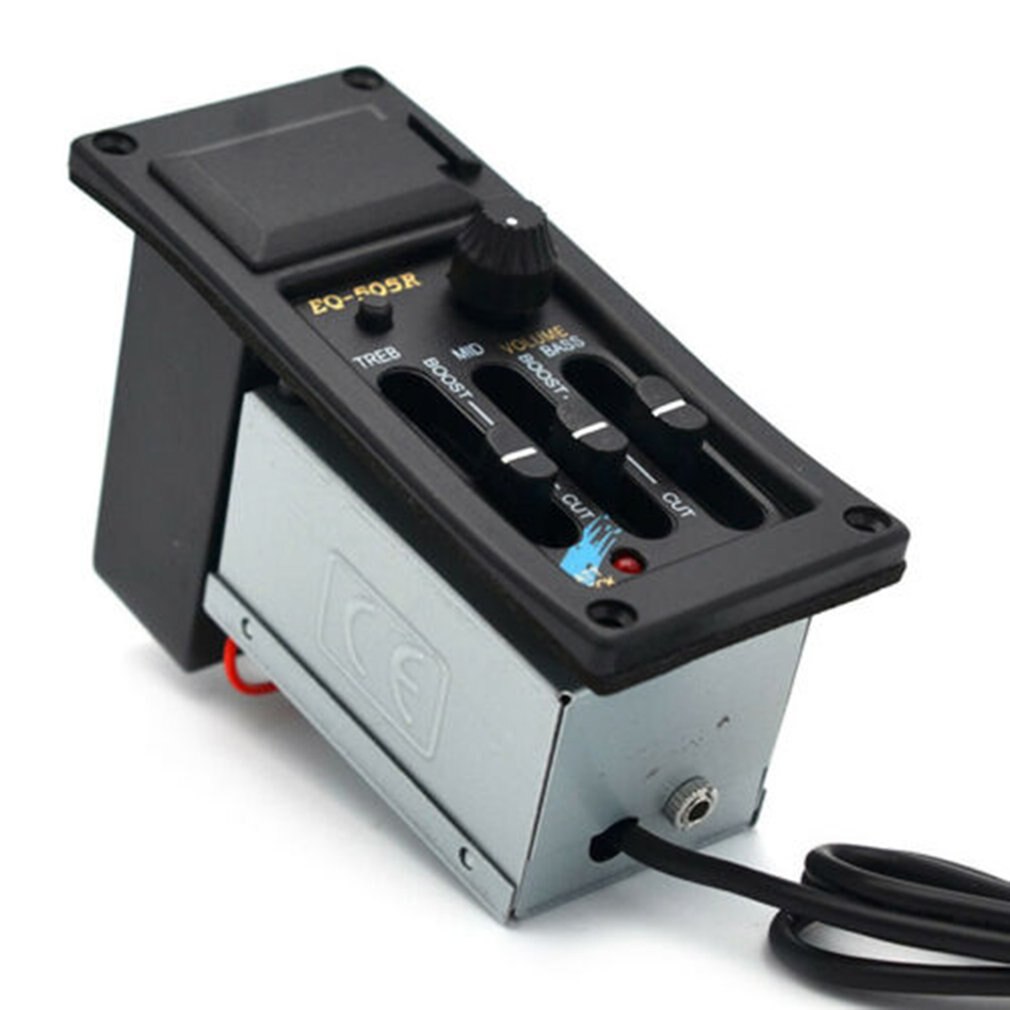 3 Band EQ-505R Akoestische Gitaar EQ Equalizer Voorversterker Versterker Gitaar Pickup Met 6.5MM Uitgang Gitaar Deel