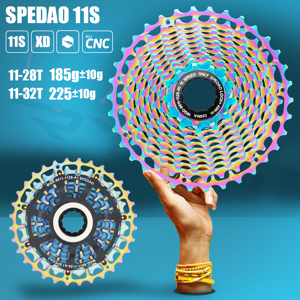 SPEDAO Racefiets Cassette Ultralight 11 Speed 11-25/28/32/34T CNC Vrijloop K7 11V 11S HG Tandwiel Voor R9100 Fiets Vliegwielen