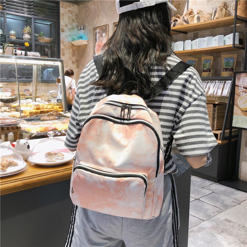 Atinfor Wasserdicht Nylon Frauen binden Farbstoff Kleine Reise Rucksack Teenager Tornister Mädchen Mini Daypack