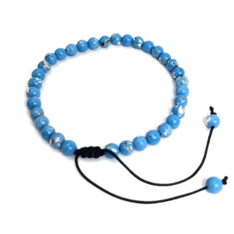 4mm Stone Beads Adjustable Bracelet For Men Shell turquoise malachite Chalcedony Onyx Woven Bracelets Women Yoga Jewelry