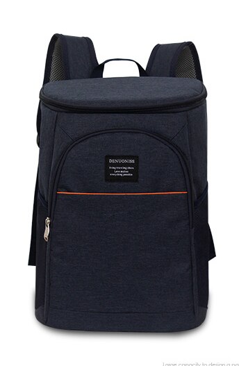 18L 900D Oxford Waterdichte Koeler Rugzak Grote Capaciteit Picknick Lunch Big Cool Tas Thermische Isolatie Schoudertassen Voor Voedsel: navy blue