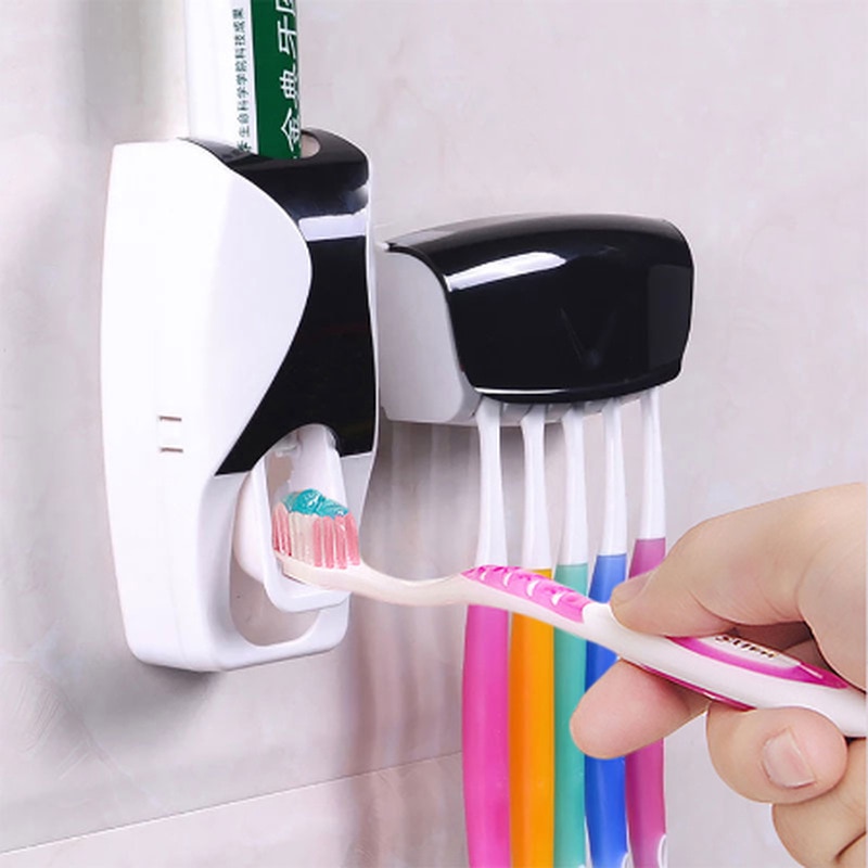Tandpasta Automatische Dispenser Tandenborstel Opknoping Opslag Houder Draagbare Muur Gemonteerde Huis Badkamer Benodigdheden Accessoires