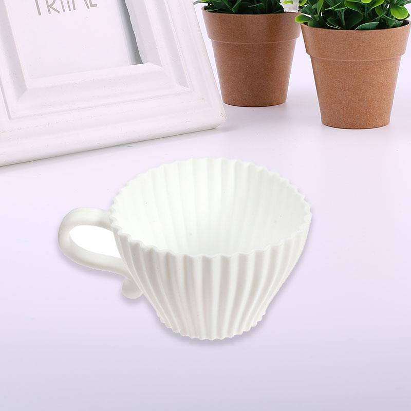 Witte Silicone Cupcake Cups Muffin Bakken Cake Thee Schotel Theekopje Mold Mould