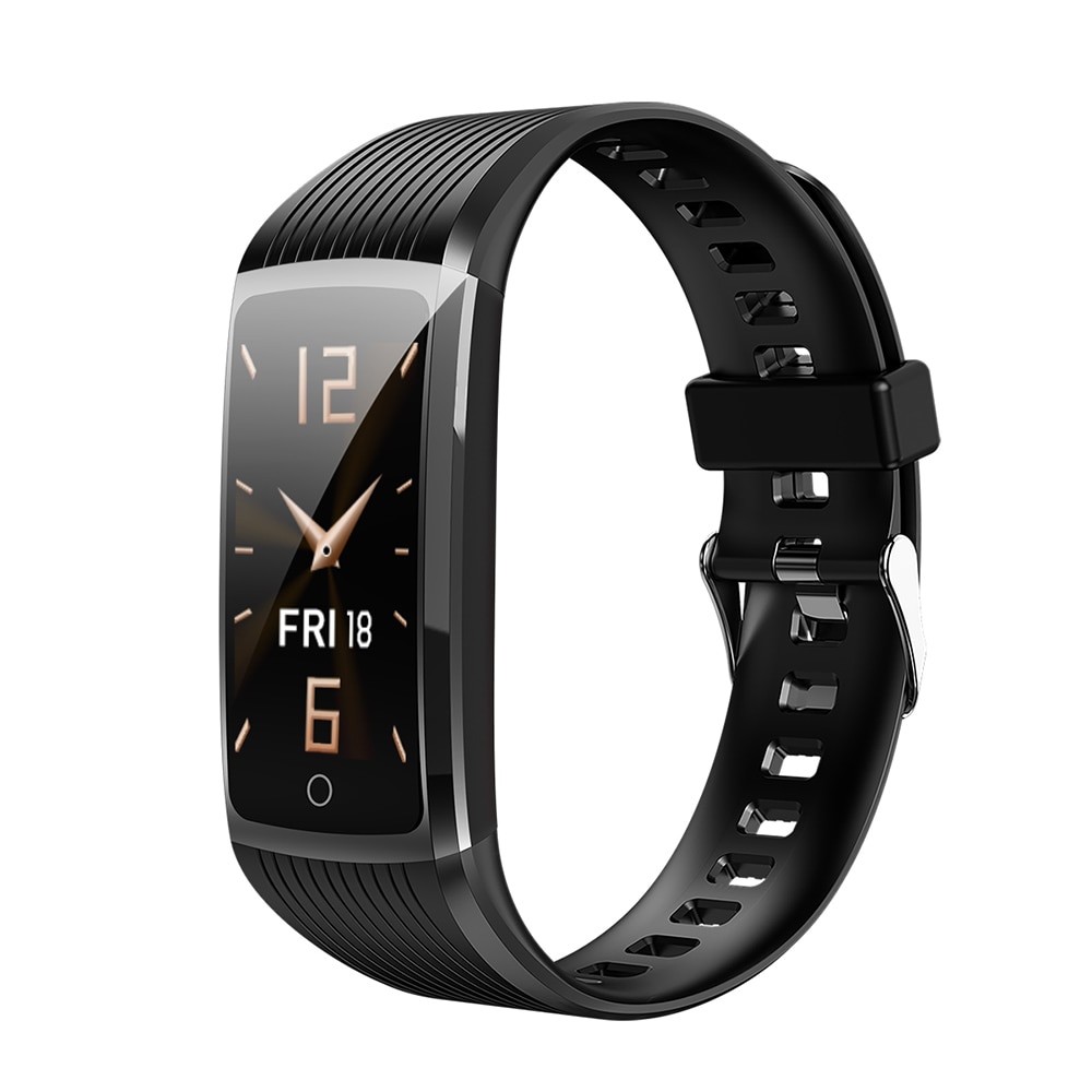 Reloj inteligente deportivo R12 de TPU, dispositivo resistente al agua, con control del ritmo cardíaco, contador de pasos, bluetooth y USB: Negro