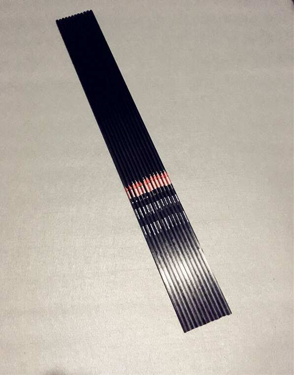 Flèches en carbone pur, colonne vertébrale 300 340 400 500 600, 12 pièces, arc recourbé et composé pour tir à l'arc